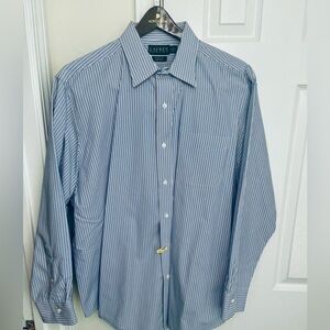 Lauren Ralph Lauren Blue Dress Shirt with Pinstripe Pattern